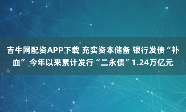 吉牛网配资APP下载 充实资本储备 银行发债“补血” 今年以来累计发行“二永债”1.24万亿元