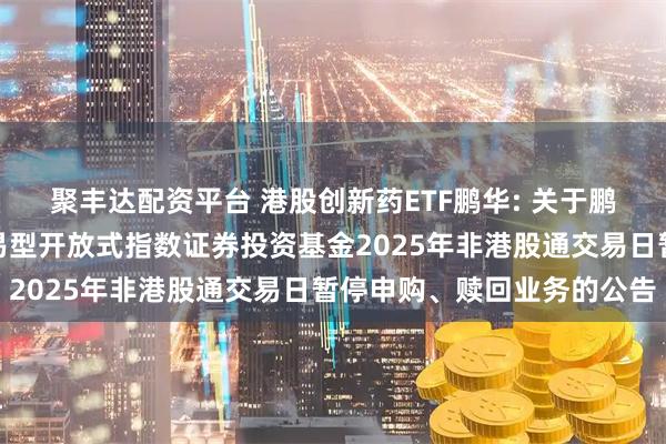 聚丰达配资平台 港股创新药ETF鹏华: 关于鹏华国证港股通创新药交易型开放式指数证券投资基金2025年非港股通交易日暂停申购、赎回业务的公告