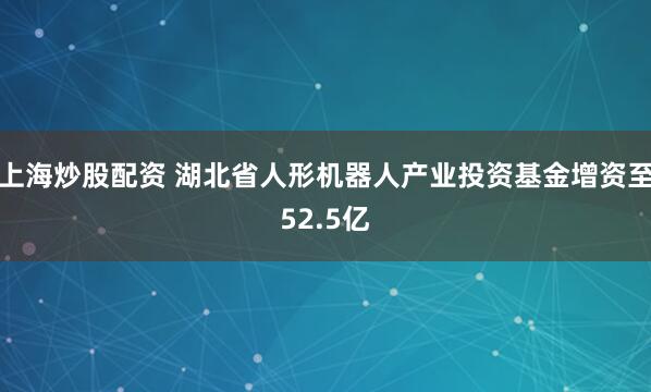 上海炒股配资 湖北省人形机器人产业投资基金增资至52.5亿