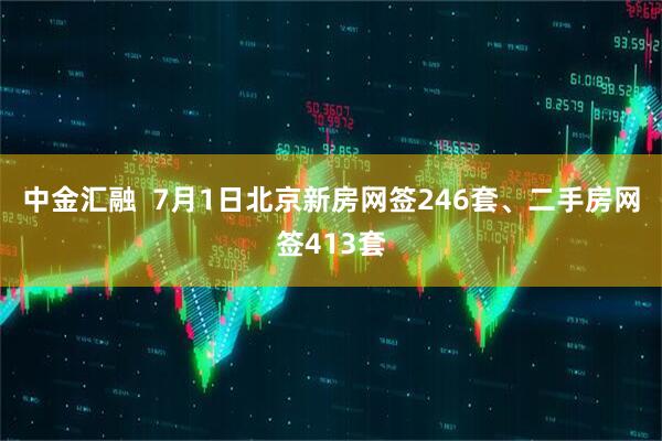 中金汇融  7月1日北京新房网签246套、二手房网签413套