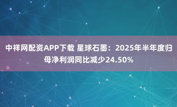 中祥网配资APP下载 星球石墨：2025年半年度归母净利润同比减少24.50%
